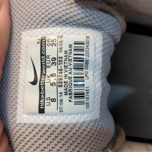 Nike Force Sky High White Silver 8 Wedge Sneakers 629746-103 - Picture 5 of 11